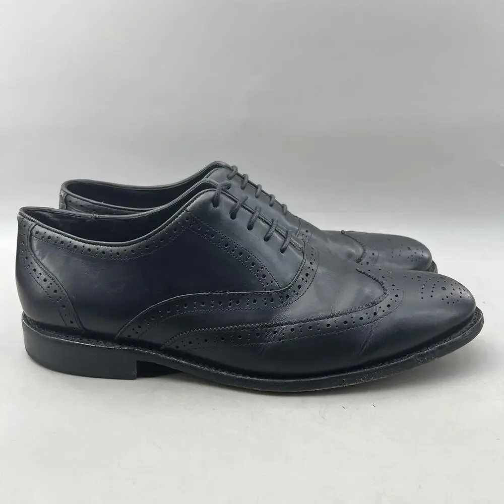 Thursday Boot Aviator Brogue Oxford Men Size 11 Black Leather Wingtip Low Shoes